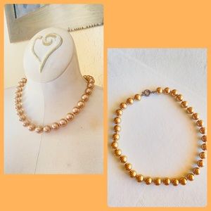 HOB 925 Glass Faux Pearls Necklace